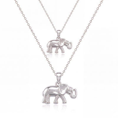 14K gold elephant necklace, product photo