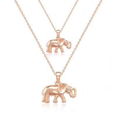 14K gold elephant necklace, product photo