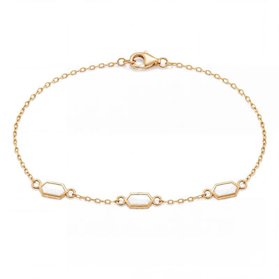 14K gold enamel bracelet, product photo