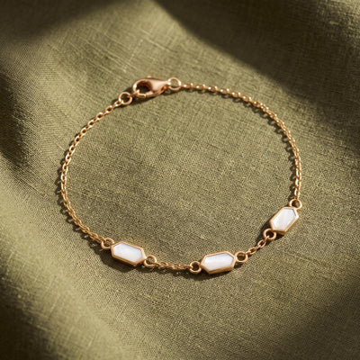 14K gold enamel bracelet, styled view