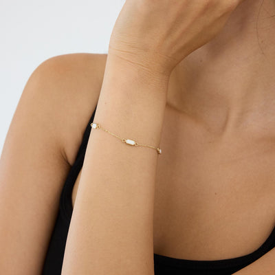 14K gold enamel bracelet, styled view