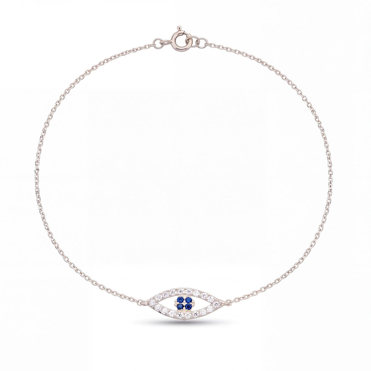 14K gold evil eye bracelet, product photo
