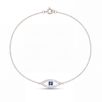 14K gold evil eye bracelet, product photo