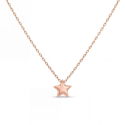 14K gold five point star pendant necklace, product photo
