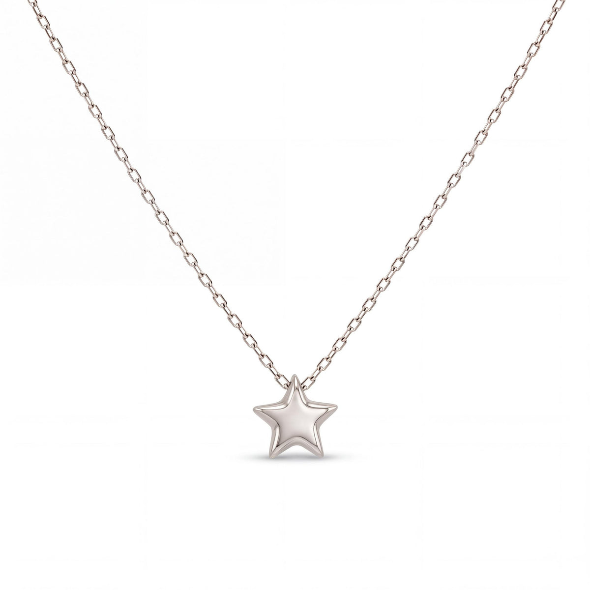 14K gold five point star pendant necklace, product photo