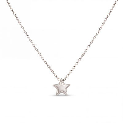 14K gold five point star pendant necklace, product photo