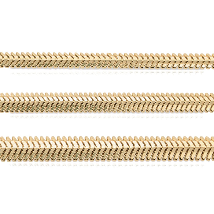 14K Gold Flat Snake Chain Necklace | Golden Planet