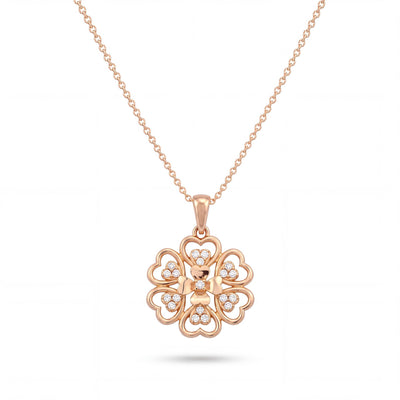 14K gold floral necklace, product photo
