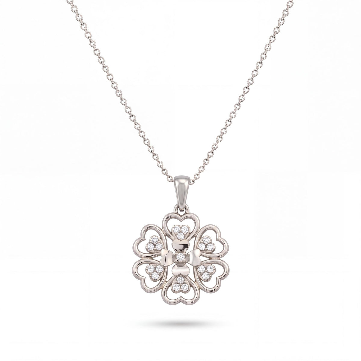 14K gold floral necklace, product photo