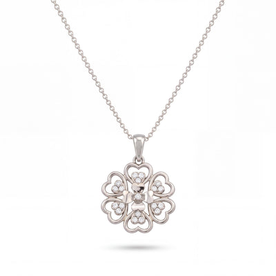 14K gold floral necklace, product photo