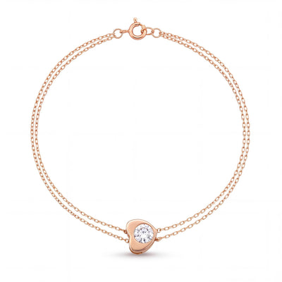 14K gold heart bracelet, product photo
