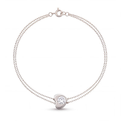 14K gold heart bracelet, product photo
