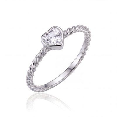 14K gold heart shape engagement ring, product photo