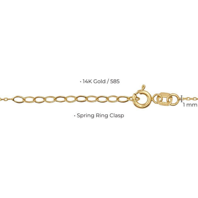14K Solid Gold Heart Necklace Handmade Minimal Dainty Unisex Jewelry