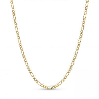 Figaro Chain Necklace 14K Solid Gold Handmade Fine Jewelry -  2.20 mm or 2.95 mm