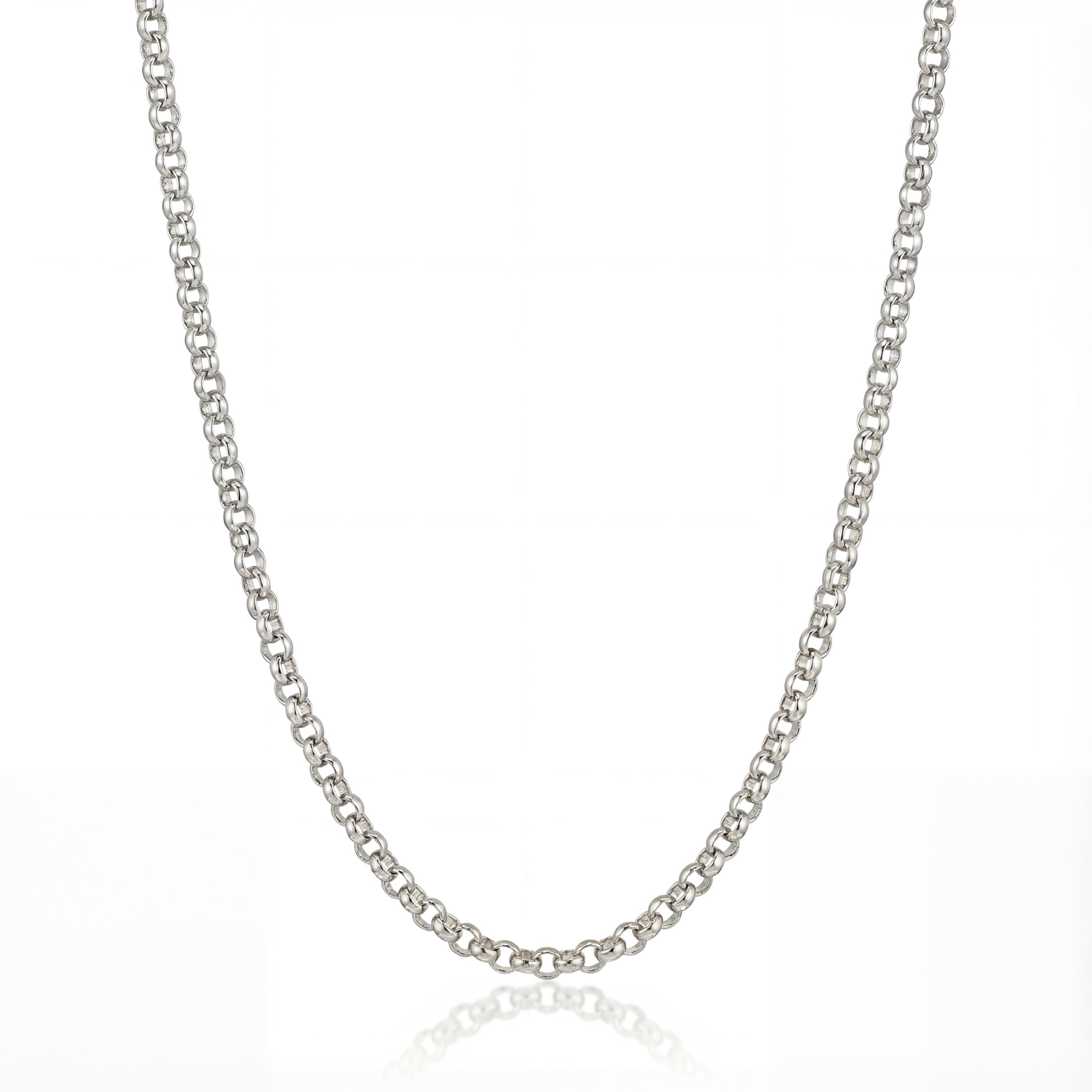 14K solid gold rolo chain necklace, styled view