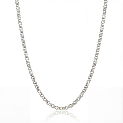 14K solid gold rolo chain necklace, styled view