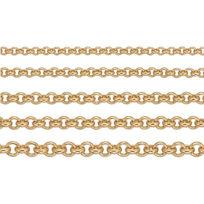 14K Solid Gold Rolo Chain Bracelet - Real Gold, Men & Women, Unisex - Handmade Fine Jewelry