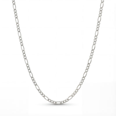 Figaro Chain Necklace 14K Solid Gold Handmade Fine Jewelry -  2.20 mm or 2.95 mm