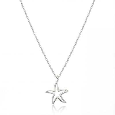14K Solid Gold Starfish Necklace Handmade Minimal Dainty Unisex Jewelry