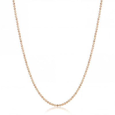 14K Solid Gold Ball Chain Necklace  Minimal Beaded 1mm 1.2mm 1.5mm  Everyday Fine Jewelry