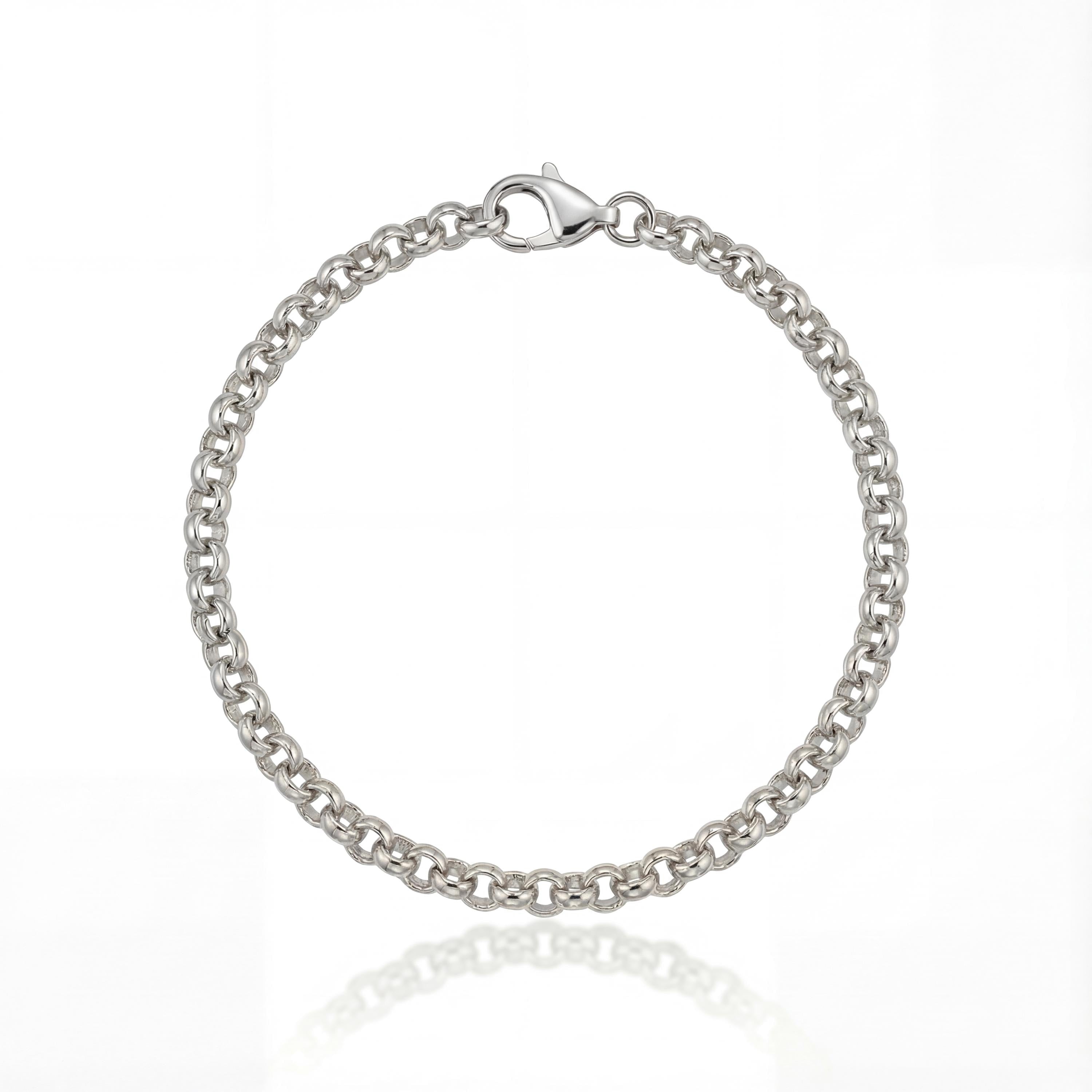 14K Solid Gold Rolo Chain Bracelet - Real Gold, Men & Women, Unisex - Handmade Fine Jewelry