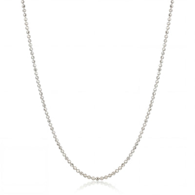 14K Solid Gold Ball Chain Necklace  Minimal Beaded 1mm 1.2mm 1.5mm  Everyday Fine Jewelry