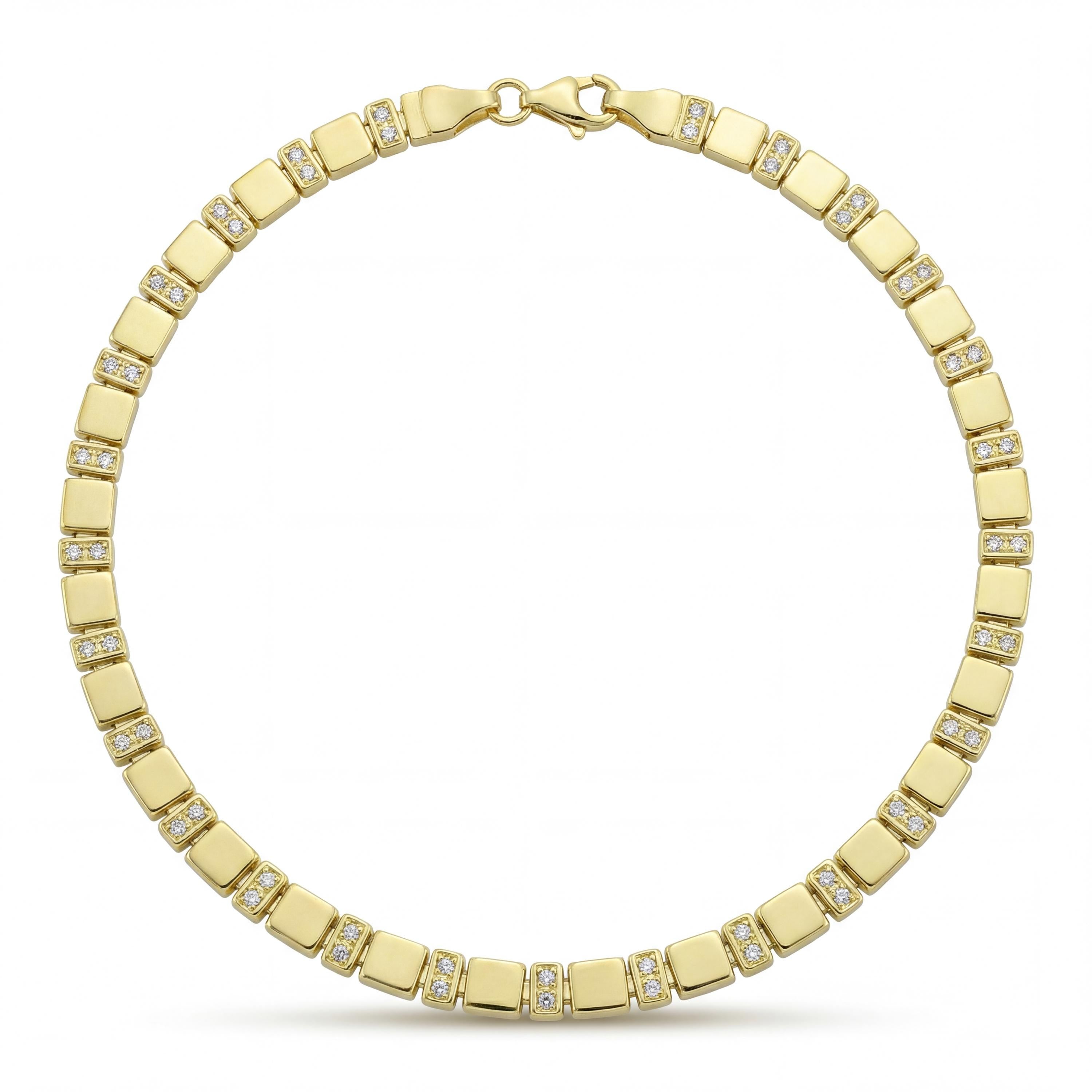 14K Gold Tennis Bracelet, CZ Stone Accent, Luxury Bracelet for Women, Elegant Jewelry Gift