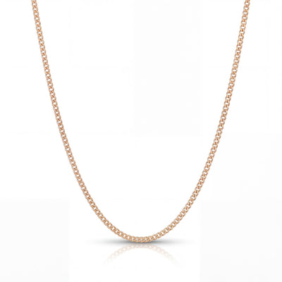 14K Solid Gold Curb Chain Necklace, Gourmet Link Chain - Minimal Dainty Fine Jewelry Layering