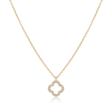 14K gold open quatrefoil clover necklace in yellow gold