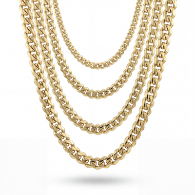 14K Solid Gold Cuban Curb Link Chain Necklace, Handmade Fine Jewelry Men & Women, Unisex