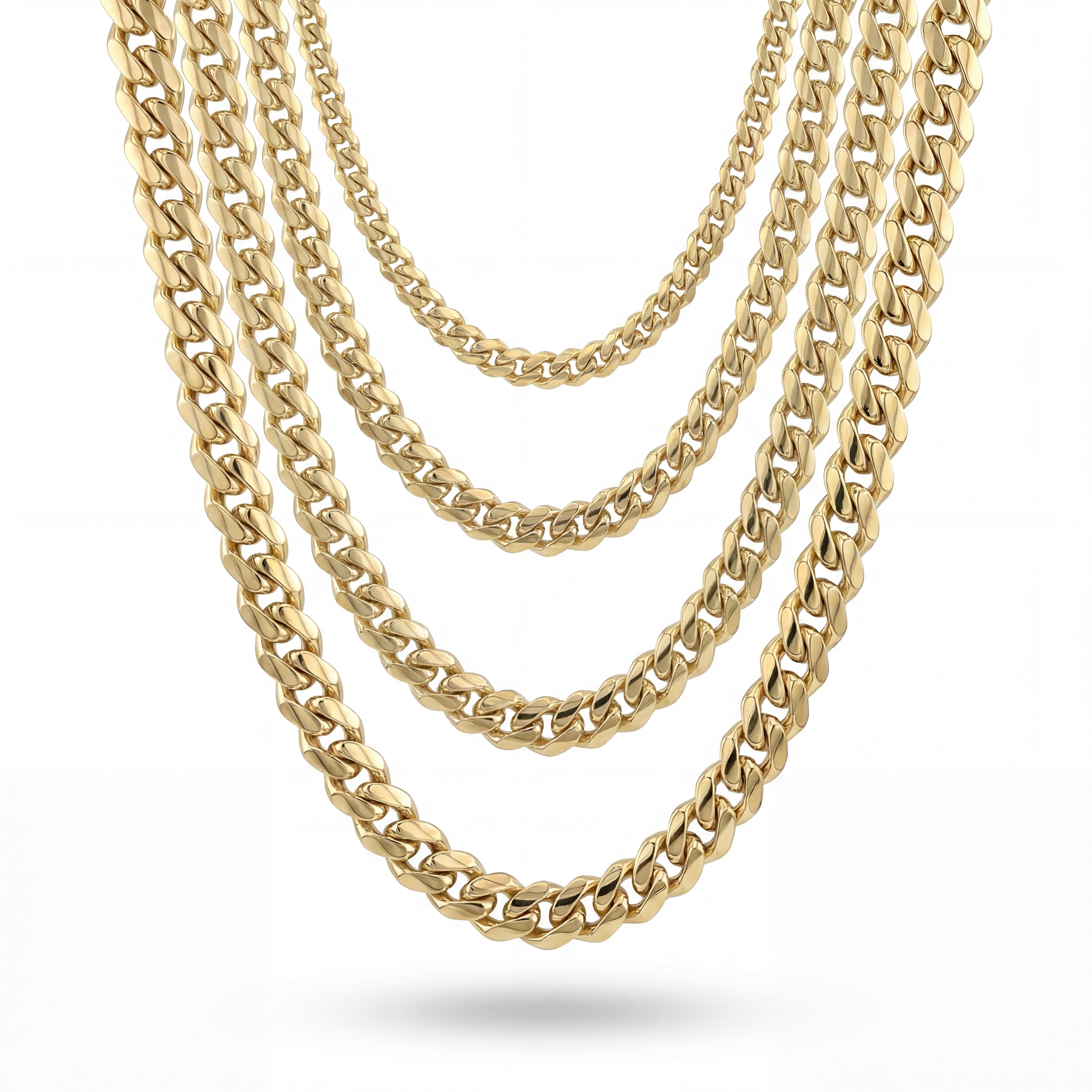 14K Solid Gold Cuban Curb Link Chain Necklace, Handmade Fine Jewelry Men & Women, Unisex