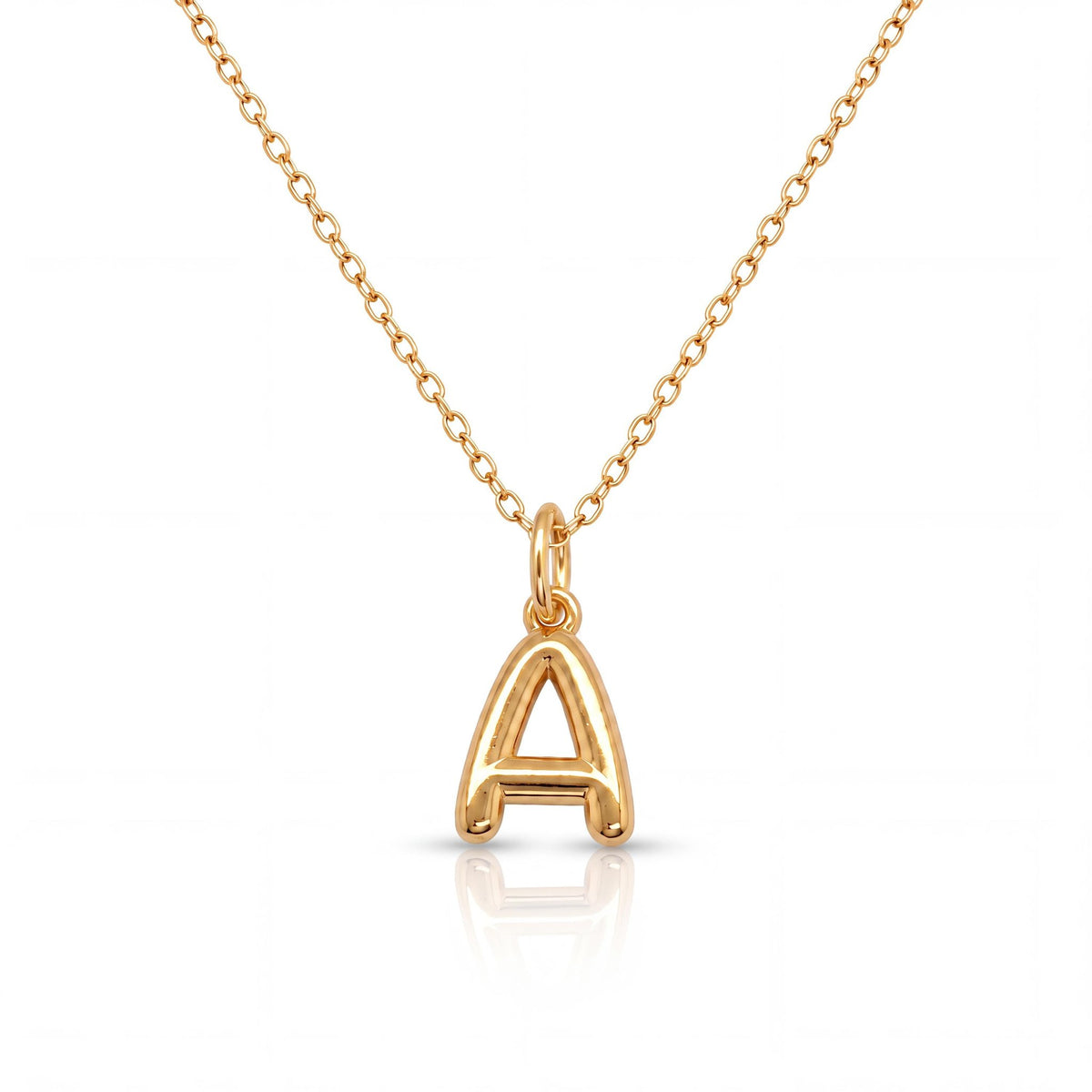 14K gold letter necklace, product photo