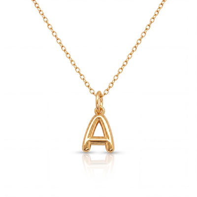 14K gold letter necklace, product photo