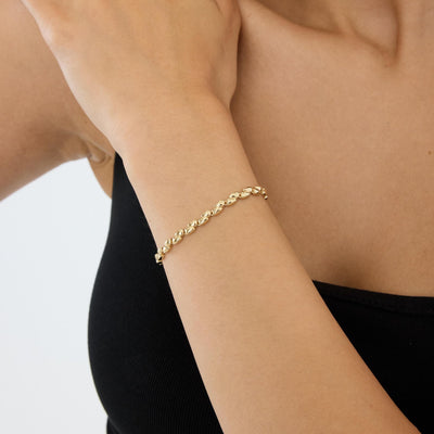 14K gold link bracelet, styled view