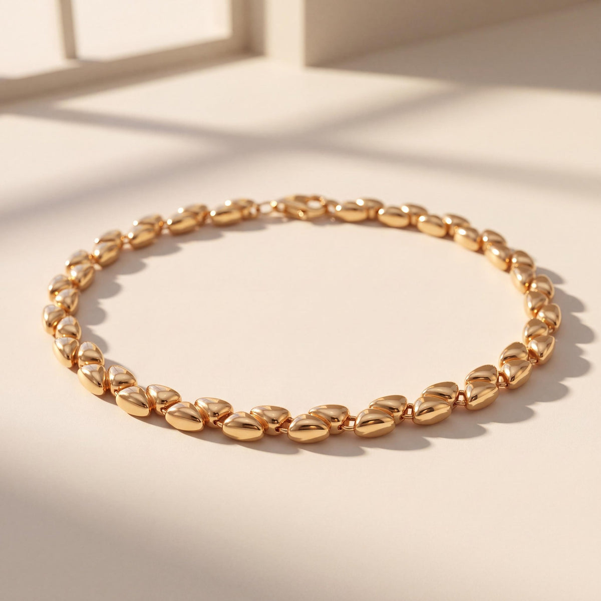 14K gold link bracelet, styled view