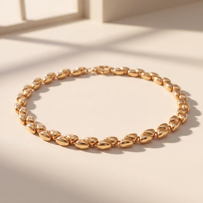 14K gold link bracelet, styled view