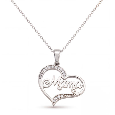 14K gold mama necklace, product photo