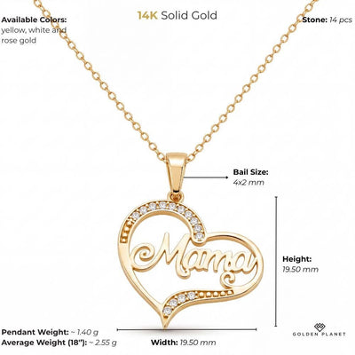 14K gold mama size and weight guide, size and weight guide