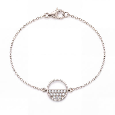 14K gold open circle bracelet, product photo