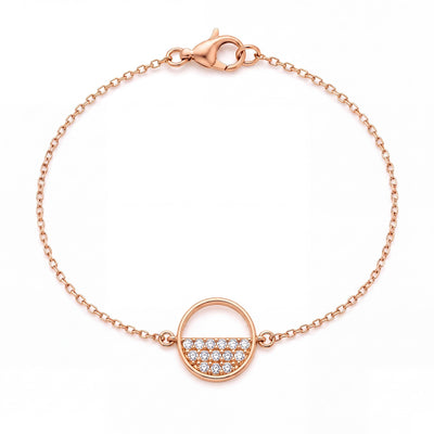 14K gold open circle bracelet, product photo