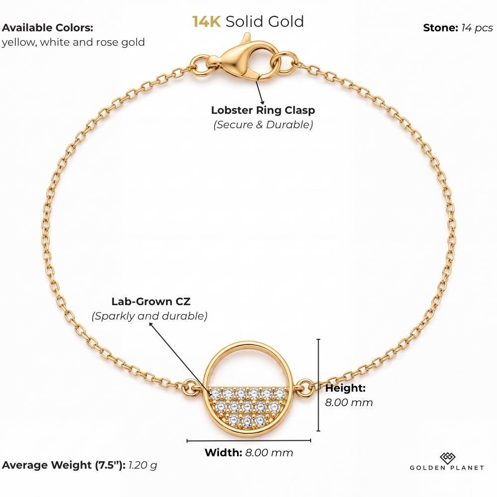 14K gold open circle size and weight guide, size and weight guide