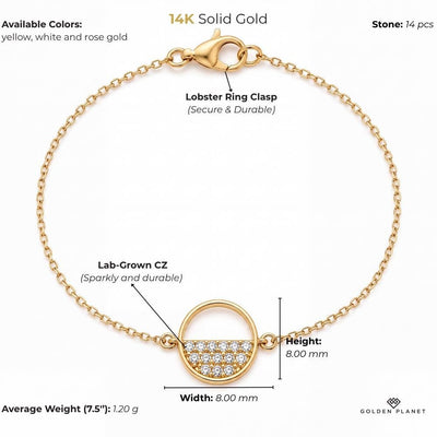 14K gold open circle size and weight guide, size and weight guide