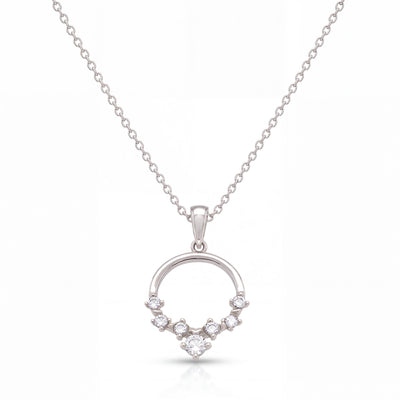 14K gold open circle necklace, product photo
