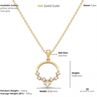 14K gold open circle size and weight guide, size and weight guide