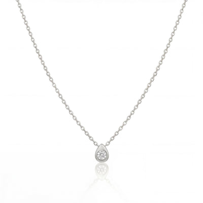 14K gold pear drop necklace, product photo