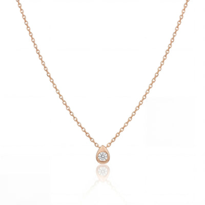 14K gold pear drop necklace, product photo