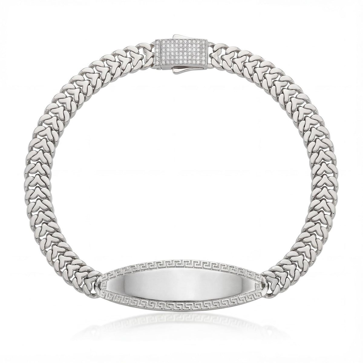 14K gold personalized id name plate bracelet, product photo