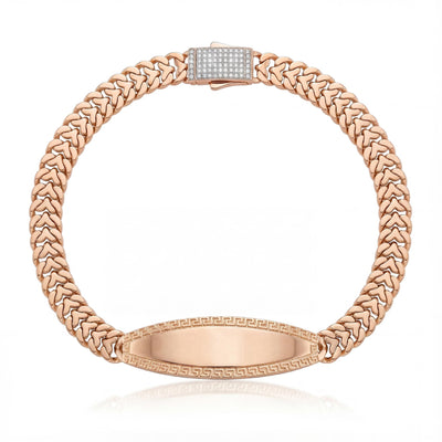 14K gold personalized id name plate bracelet, product photo