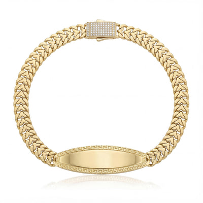 14K gold personalized id name plate bracelet, product photo